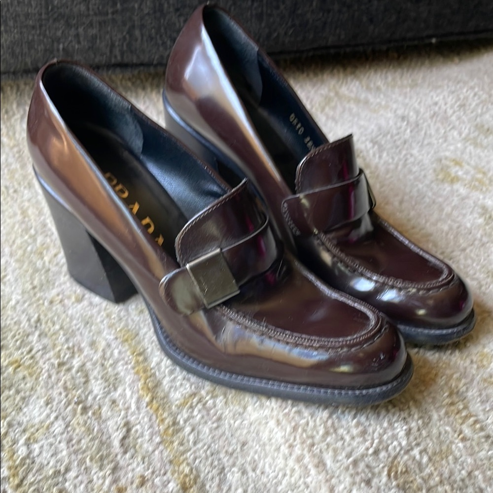 Prada Women's Brown Leather Loafers